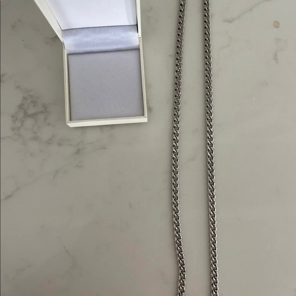 SILVER Cuban chain necklace 6 mm - Picture 4 of 5